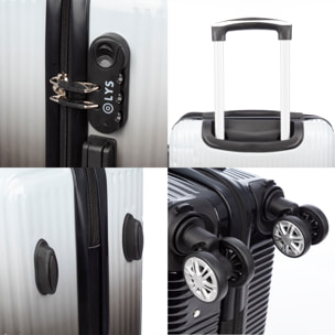 Valigia da cabina trolley in PP resistente alla rottura. Serratura a combinazione, 4 ruote doppie removibili e girevoli a 360°.