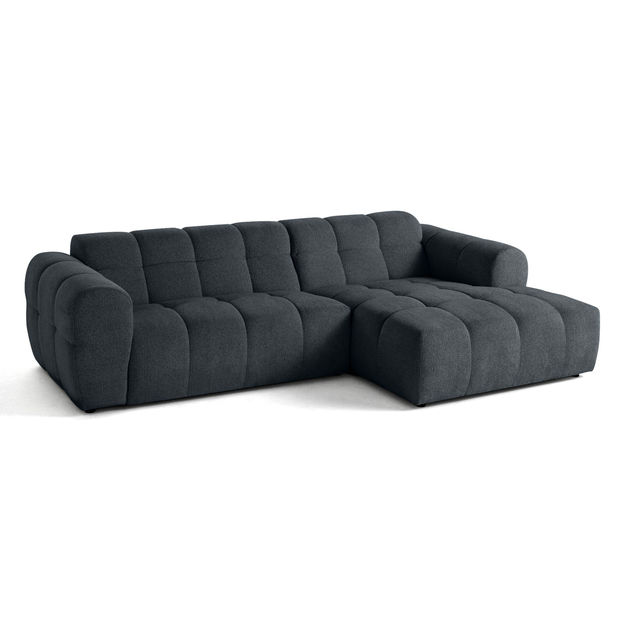 Ray - canapé d'angle droit - 4 places - en tissu texturé - Gris