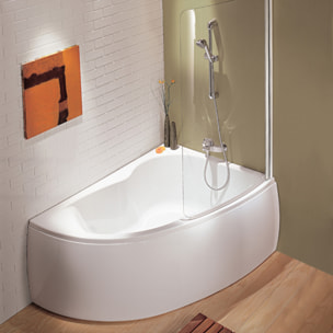 Pack baignoire d'angle 150 x 100 cm Micromega Duo version droite  + tablier de baignoire