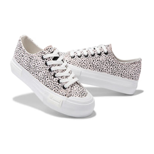 Zapatillas Mujer Casual One Way Low Blanco / Negro Dots D.Franklin