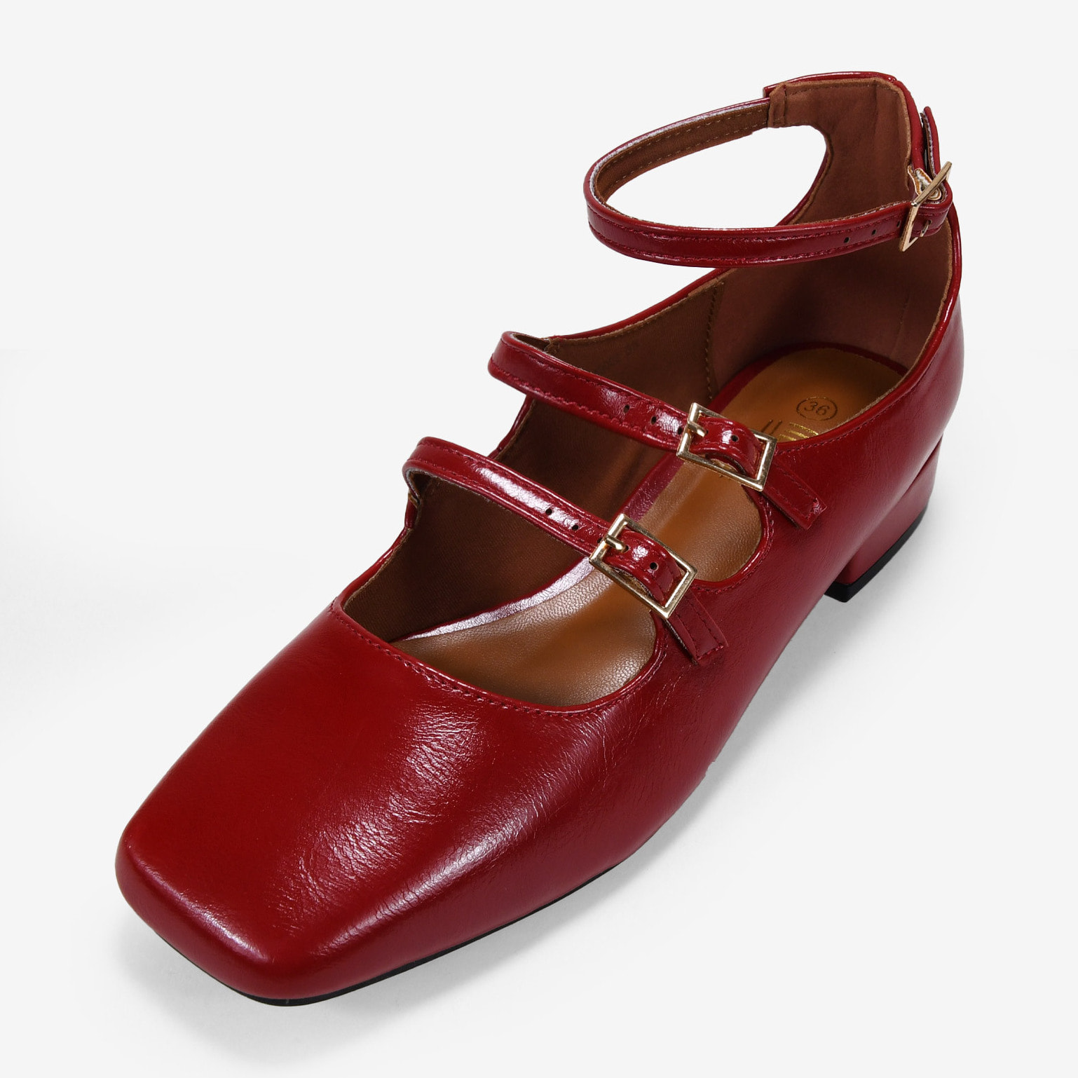 Zapatos Mary Jane rojos con tacón