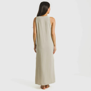 Vestido largo tirantes bambula liso