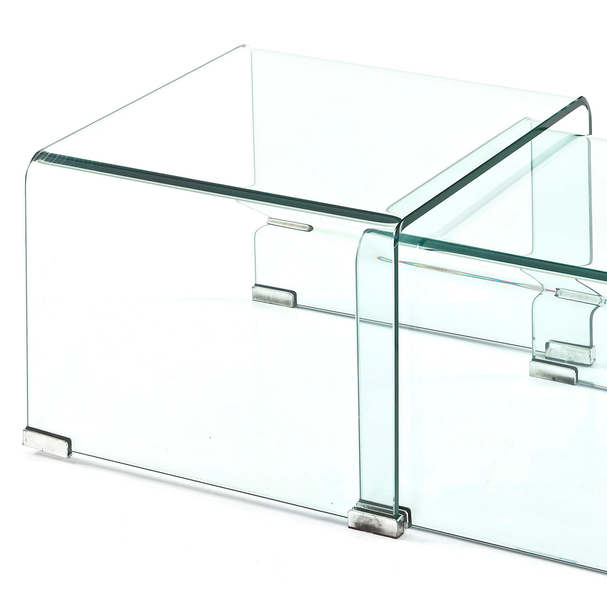 Lot de 2 tables basses Tomasucci CRISTALDOUBLE, en verre, 49 × 44,5 × 33 cm
