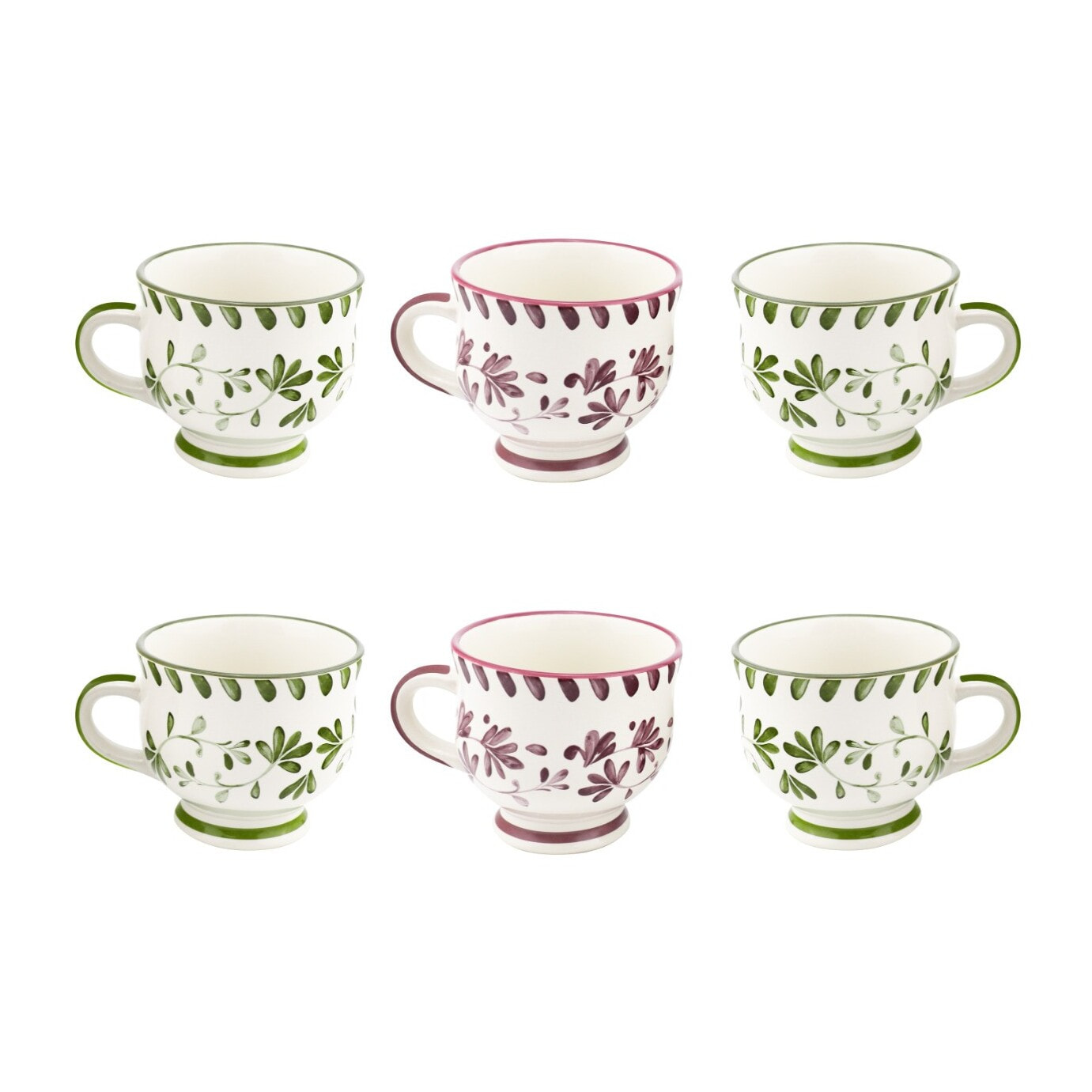 Lot de 6 mugs à pieds, TRATTORIA