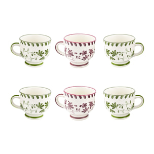 Lot de 6 mugs à pieds, TRATTORIA