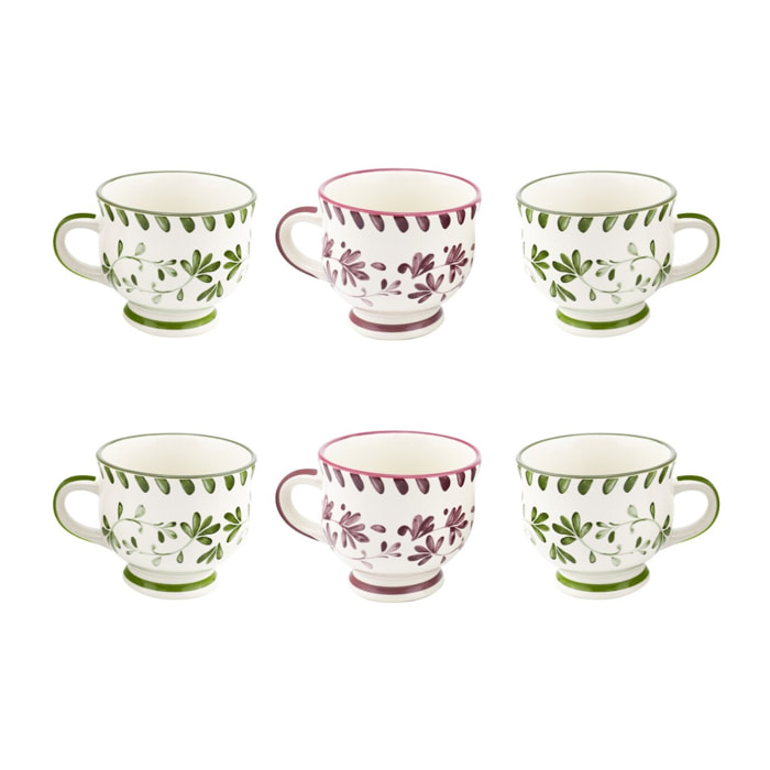 Lot de 6 mugs à pieds, TRATTORIA