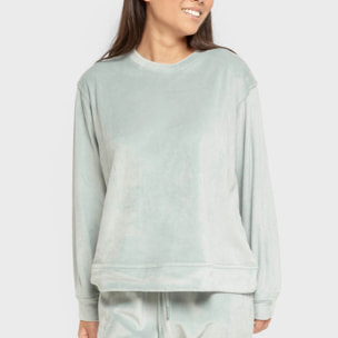 Pigiama in velluto super soft tinta unita verde tiffany