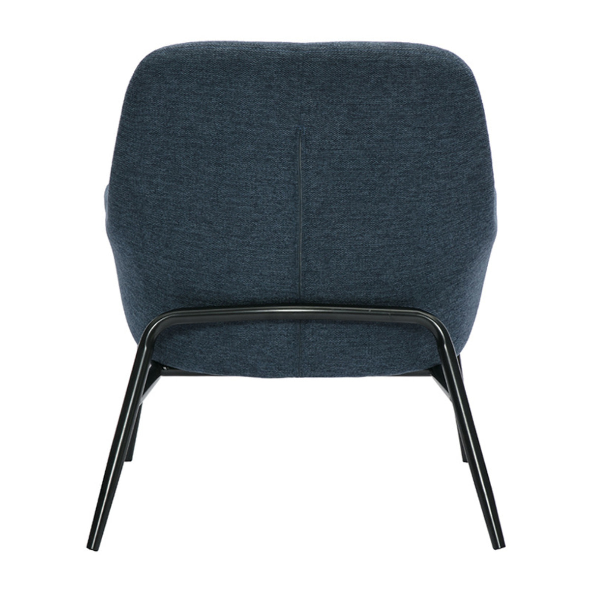 Fauteuil design en tissu effet velours texturé bleu foncé et métal noir MAXINE