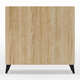 Zapatero Bergen melamina roble patas negro 87x90x27 cm