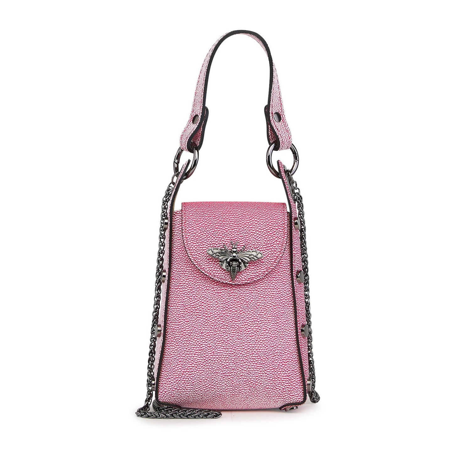 Borse Donna colore Rosa-in pelle Made in Italy 14x20x7cm