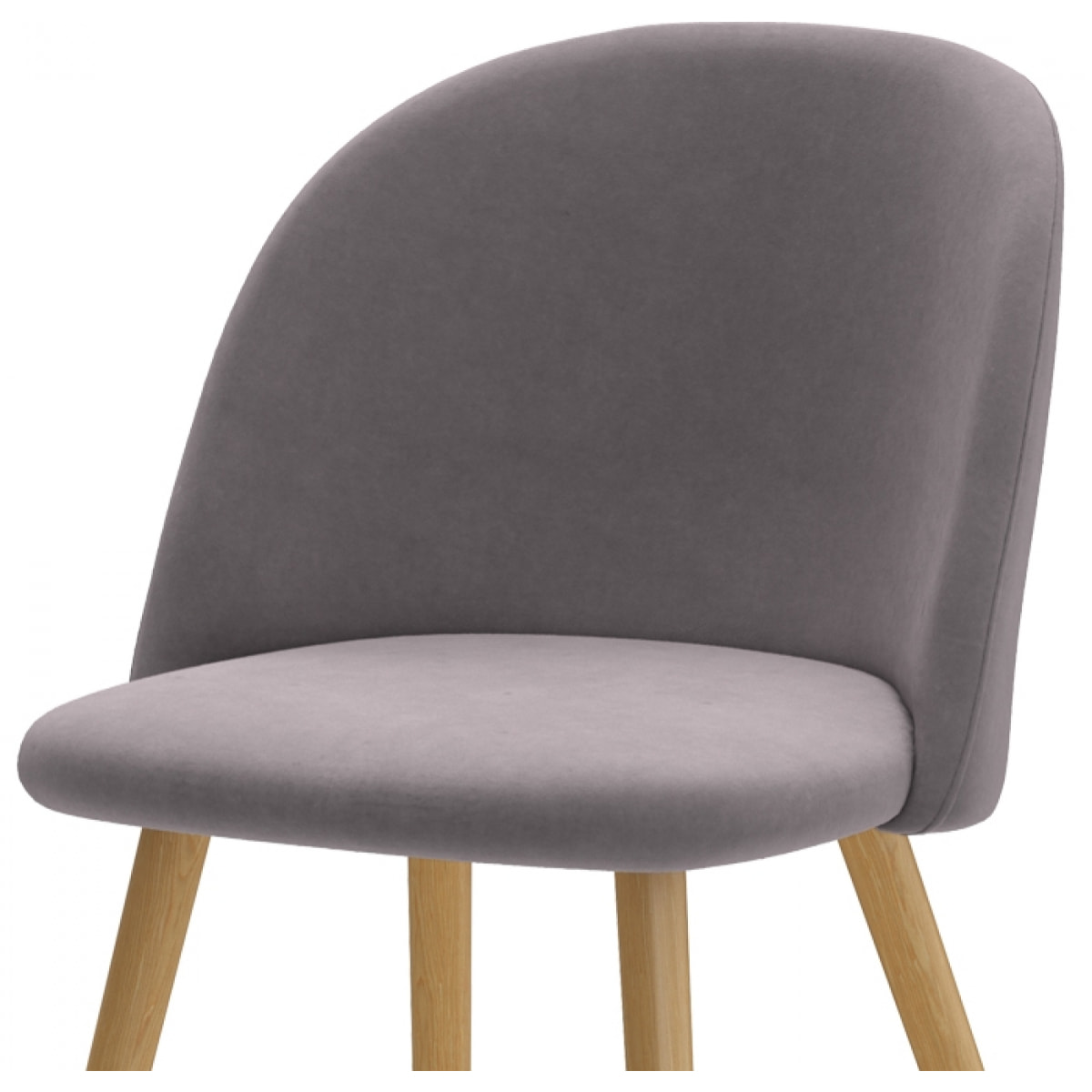 Chaise Cozy en velours gris (lot de 2)