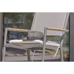 HONFLEUR - Fauteuil à bascule de jardin en aluminium toile plastifiée anthracite