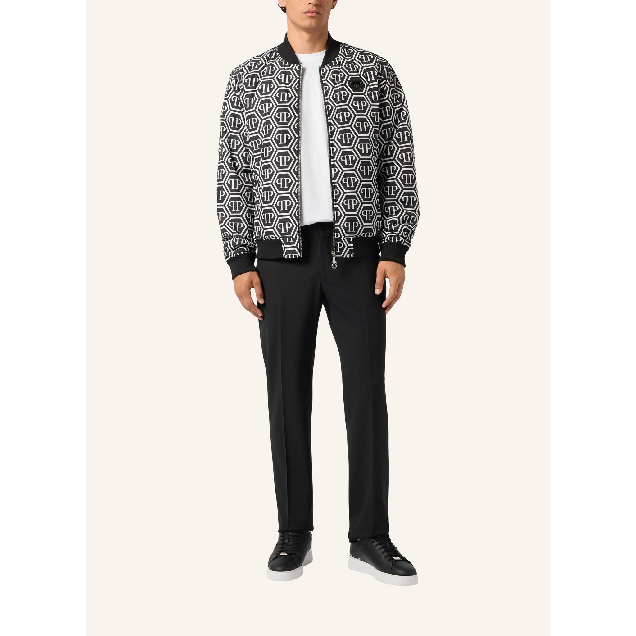 PHILIPP PLEIN Bomber in pelle MONOGRAM