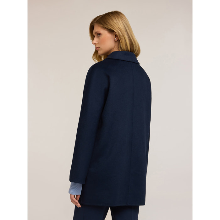 Motivi - Cappotto doppiopetto in panno misto lana - Blu