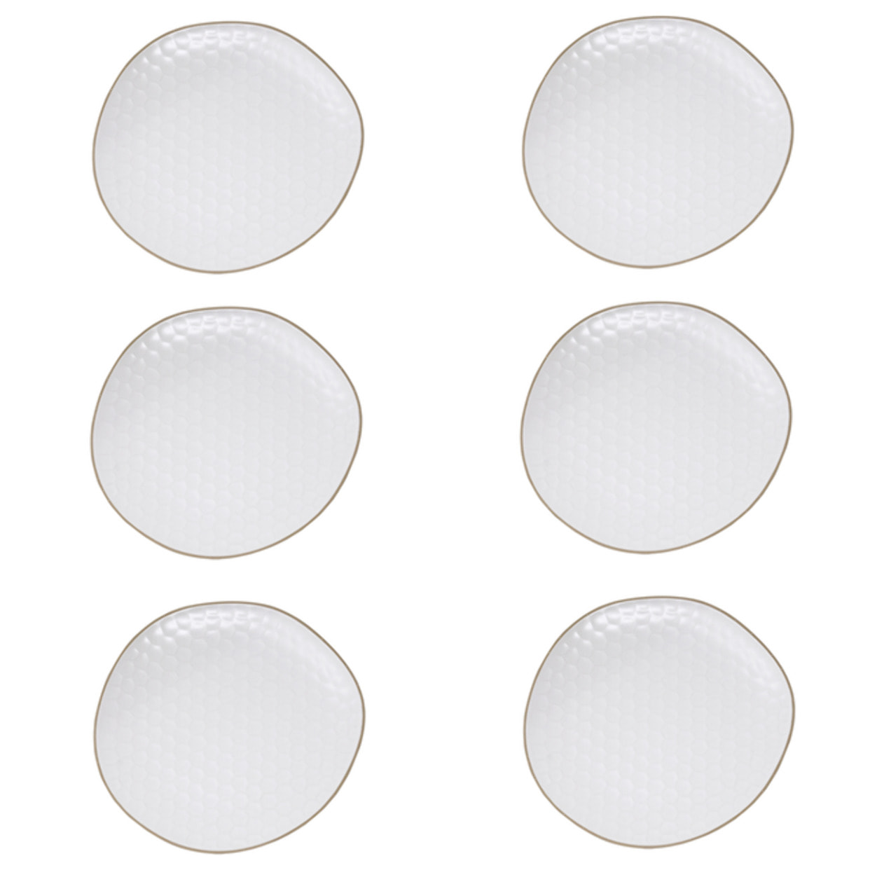 Set 6 piatti fondi Impronte in stoneware
