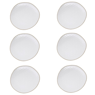 Set 6 piatti fondi Impronte in stoneware