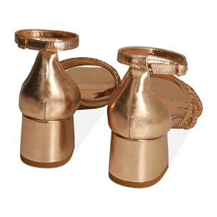 Sandali rosa oro, tacco 5 cm