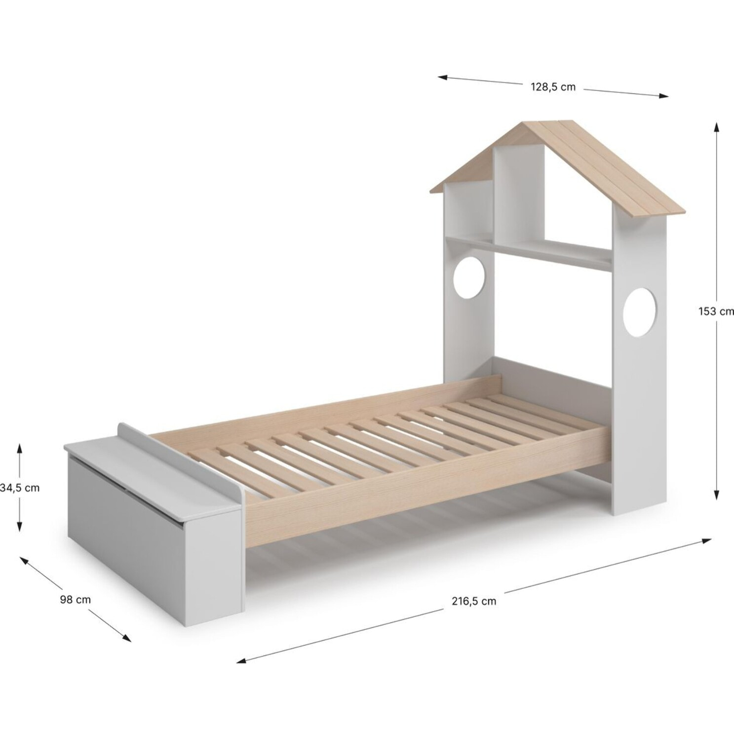 Lit enfant cabane et coffre de rangement - ANATOLE
