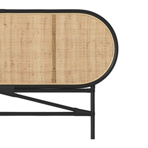 Tête de lit en rotin naturel et noir 140 cm - Navahino