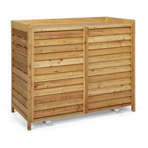 Cache climatisation extérieur en bois