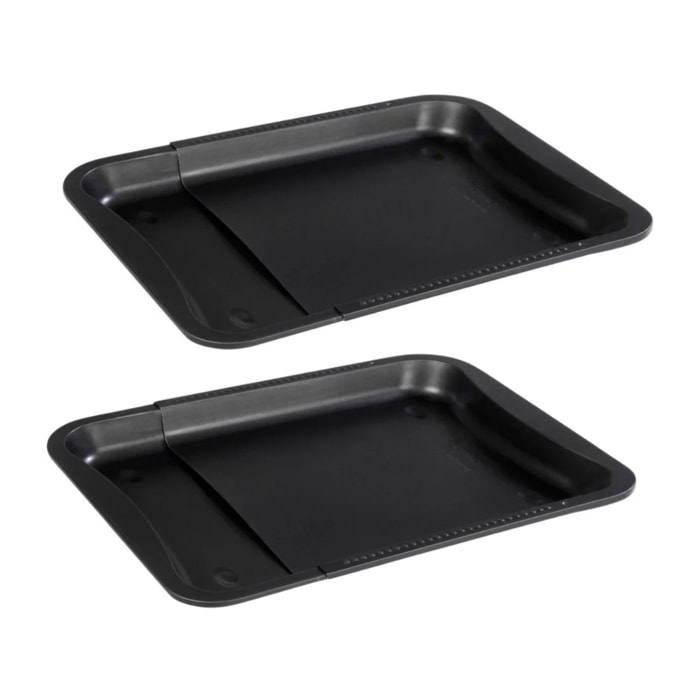 Lot de 2 moules à gâteaux 35-52/32/3 cm en acier Black mettallic Black mettallic Zenker  Black mettallic