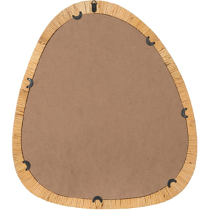 J-Line miroir Paille - rotin/verre - naturel - large - 60 x 66 cm