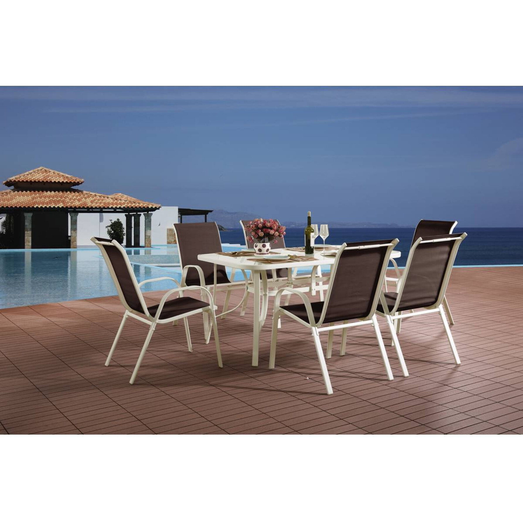 Salon de jardin en textilène "Cordoba" - Phoenix - Taupe