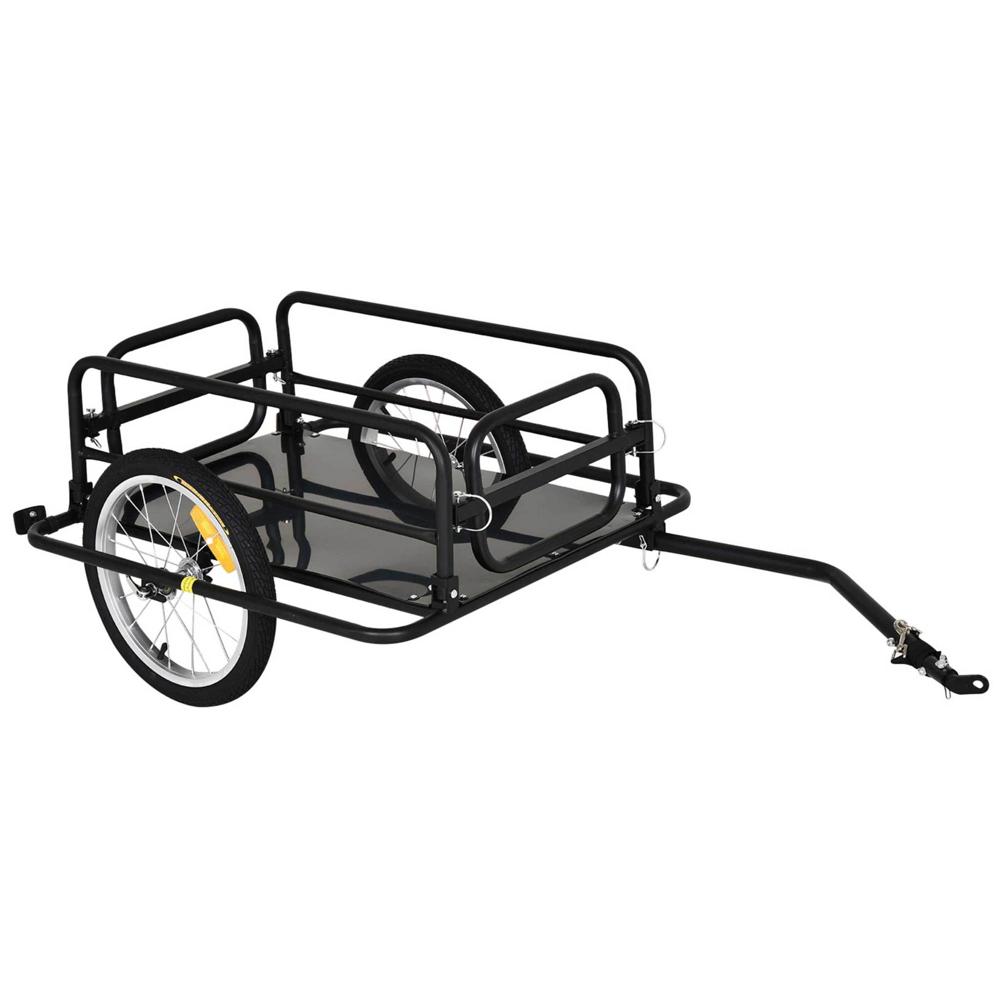 Remorque vélo remorque de transport pour vélo pliable 70L 139L x 71,5l x 49H cm barre d'attelage universelle acier noir