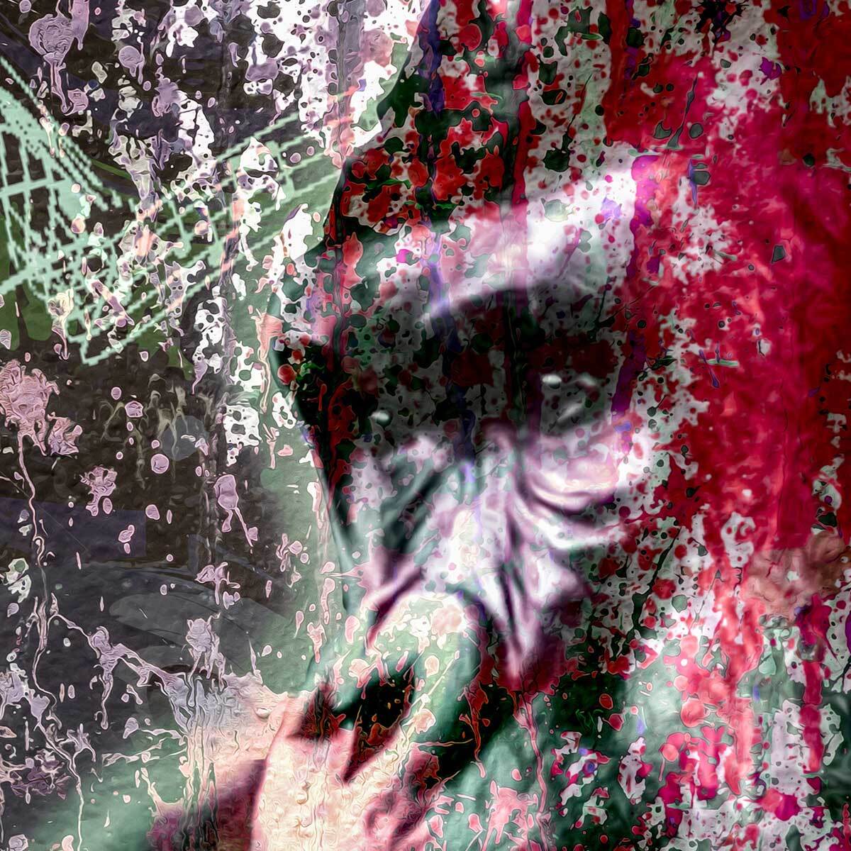 Affiche encadrée gorille urbain abstrait Affiche + cadre en métal - Noir