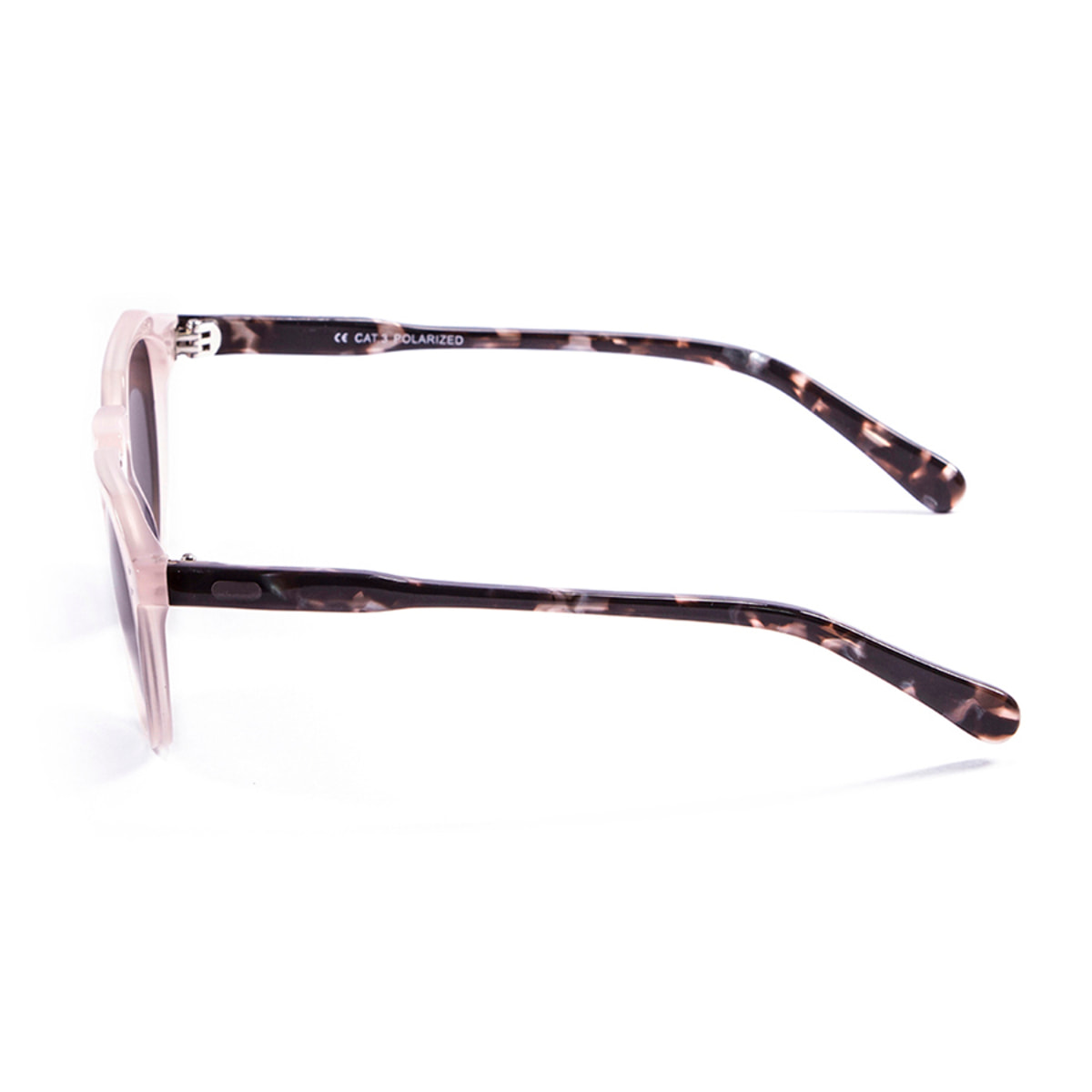 Gafas de sol LENOIR PARIS - Blanco transparente esmerilado con brazo marrón demi y / Ahumada