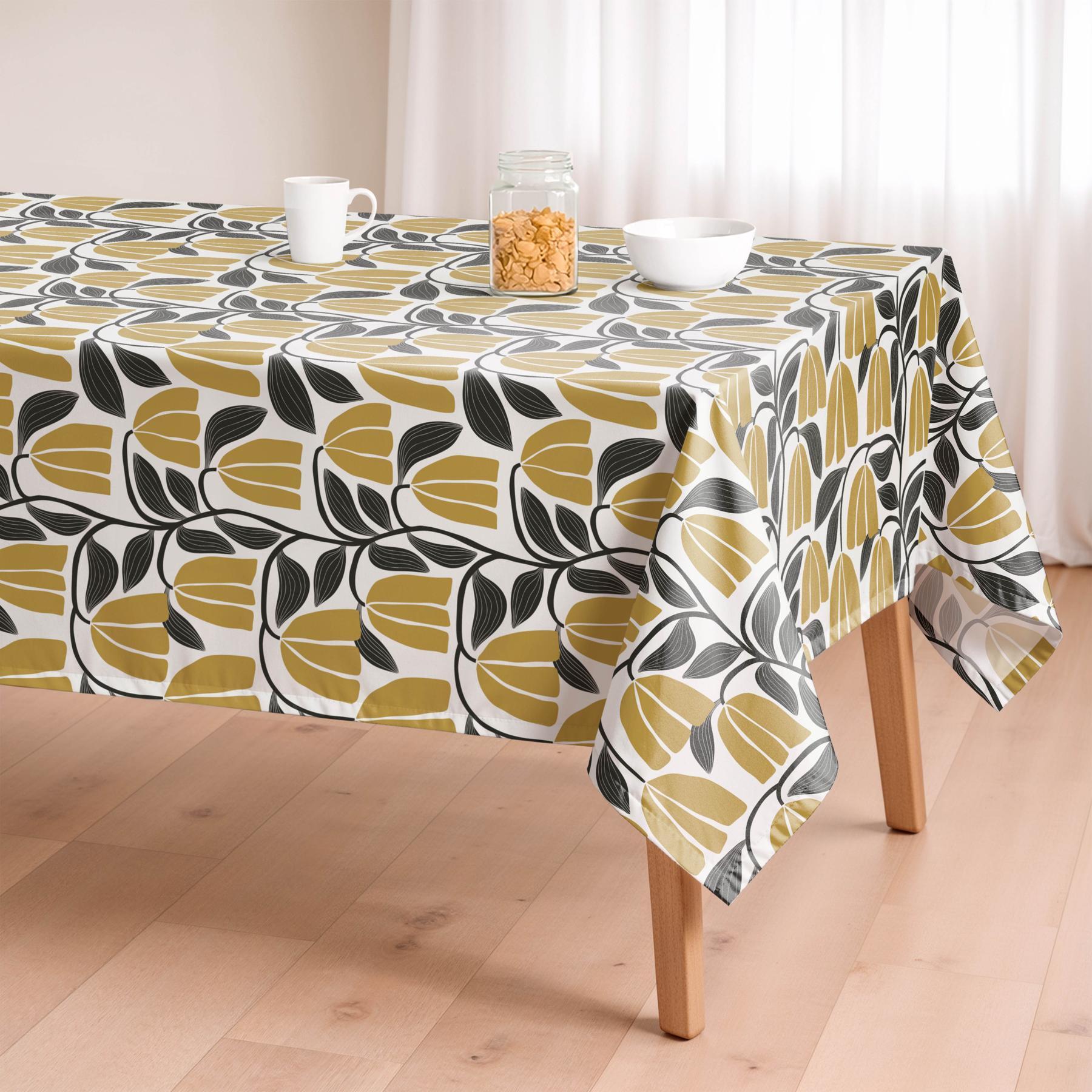 Nappe imprimée anti-taches NEKANE MUSTARD