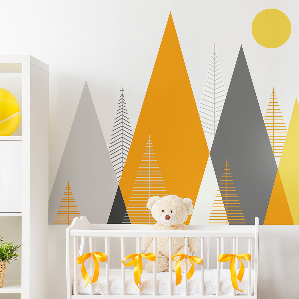 Stickers muraux enfants - Décoration chambre bébé - Autocollant Sticker mural géant enfant montagnes scandinaves ANTARTIKA