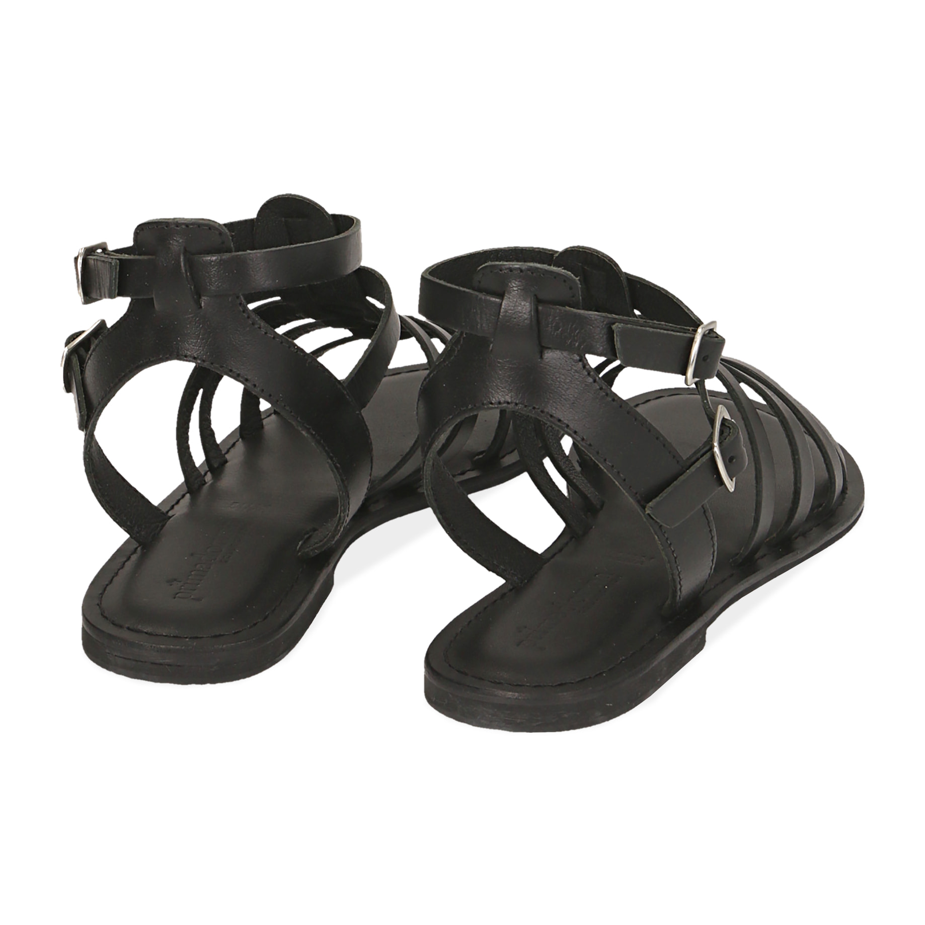 Sandalias de piel negra