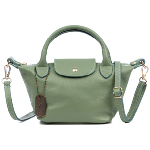 Aurano bolso bandolera tipo Tote mujer. Piel auténtica Dollaro bitono.