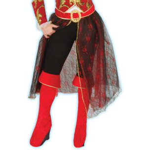 Lady Corsara Travestimento Costume Carnevale Rosso Bianco Nero Bambina