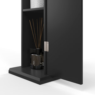 Support papier toilette - porte-papier toilette - armoire pour papier toilette - 3 niveaux + sortie papier MDF noir
