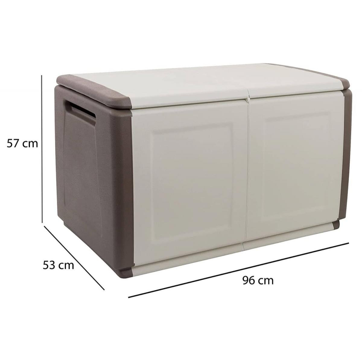 Baule contenitore multiuso polipropilene, Box portatutto, 100% Made in Italy, cm 96x53h57, colore Grigio chiaro