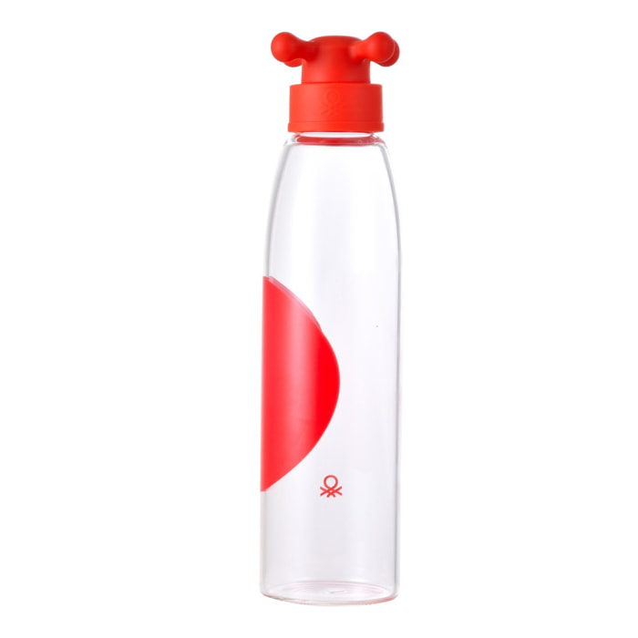 Botella de agua 500ml borosilicato tapa rojo de grifo