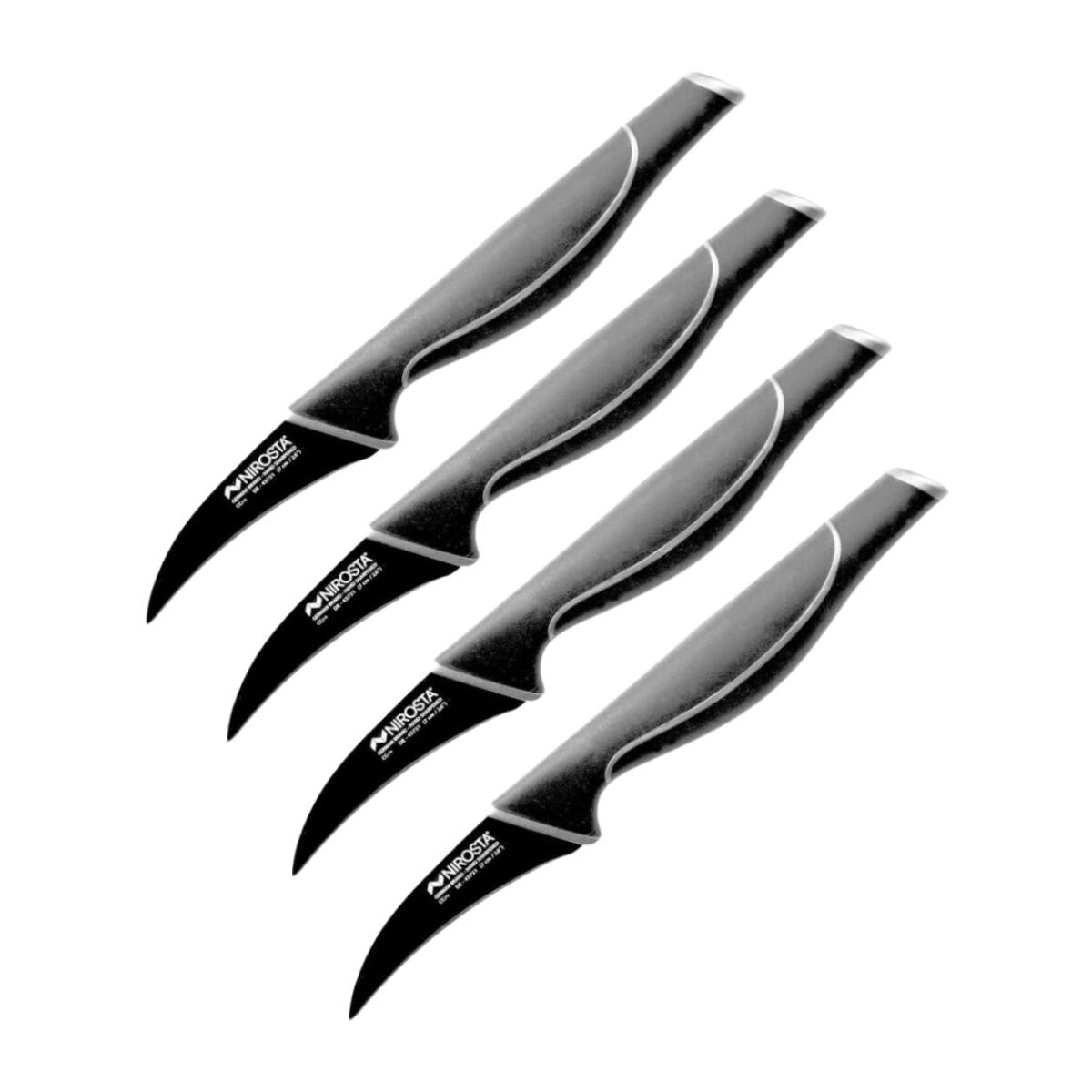 Ensemble de 4 Couteaux d'office 19 cm Nirosta Black Edition