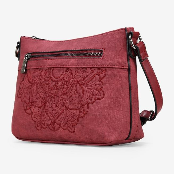 Bolso burdeos con mandala