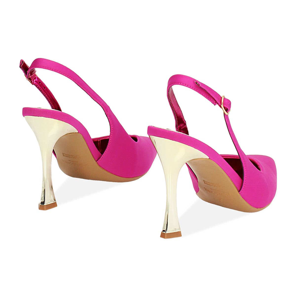 Décolleté slingback donna fucsia, tacco 9,5 cm