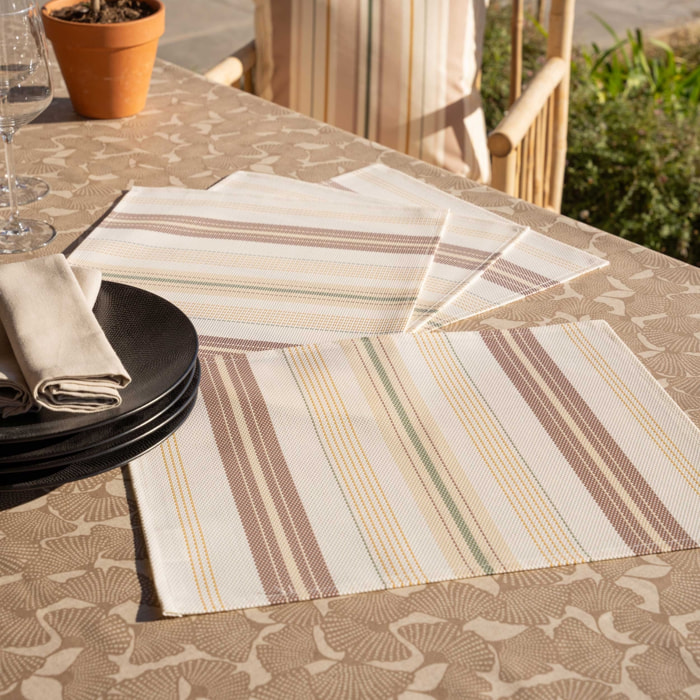 Set de table rectangulaire enduite - Taupe