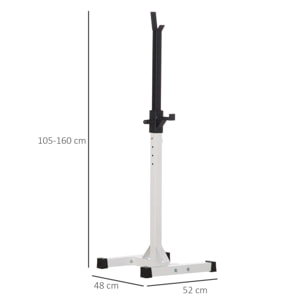 Soporte para Barras de Pesas Ajustable en Altura de 105-160 cm Carga Máx. 150 kg