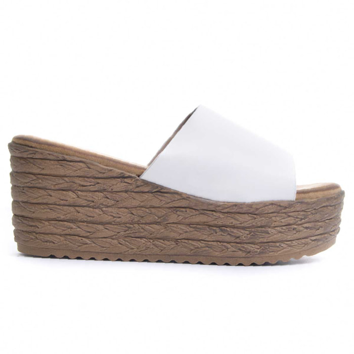 Sandalias de Cuña - Blanco - Altura: 8 cm