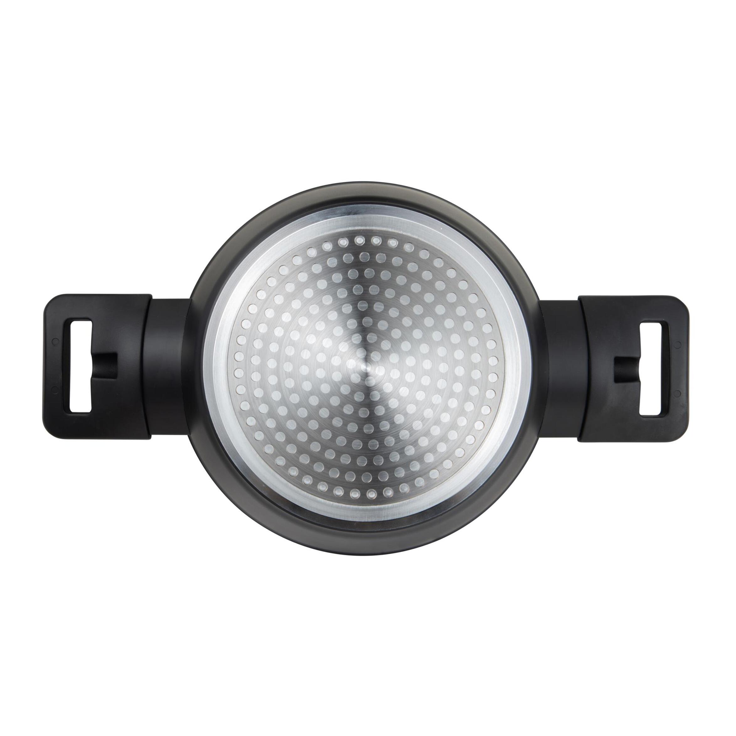 cacerola baja ø28cm 4,2l con tapa en aluminio forjado color negro