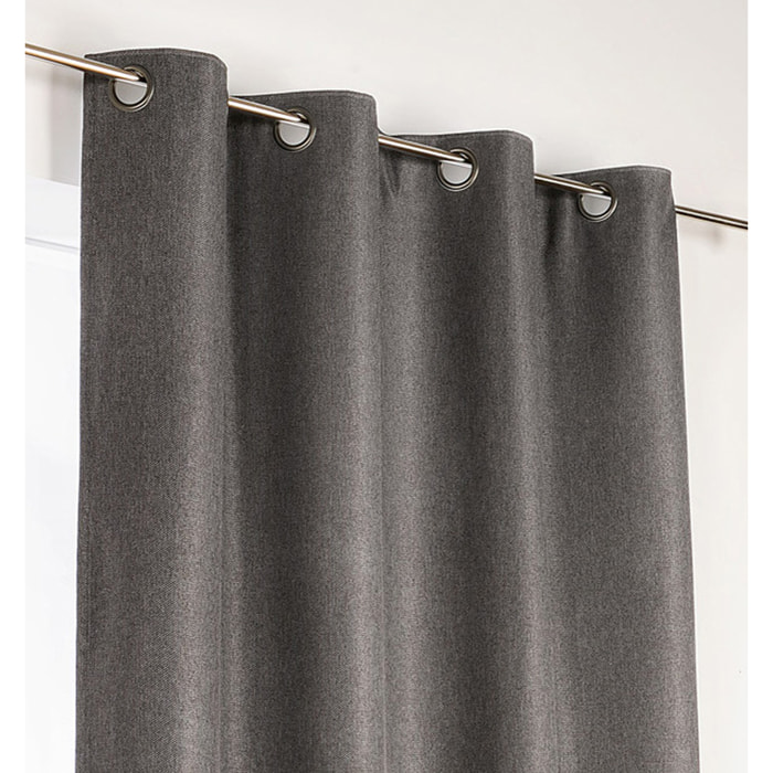 Rideau d'ameublement 100% occultant - Gris anthracite