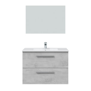 Mueble baño axel 2c 80cm cemento con espejo, sin lavabo