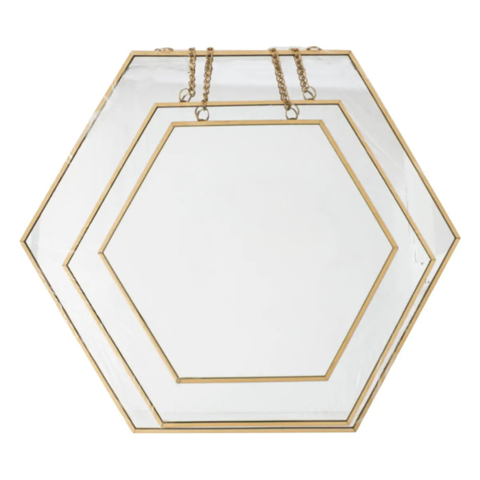 Set de 3 miroirs doré L20/25/30cm