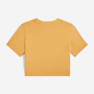 T-shirt slim fit corta in tessuto jersey tinto capo