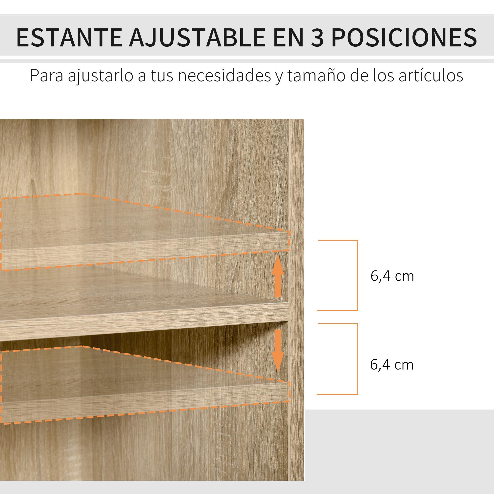 Vinsetto Armario para Impresora Carro Multifuncional de Oficina con 3 Compartimentos 2 Cajones para Archivos Estante Ajustable Ruedas con 2 Frenos 80x40x72 cm Roble